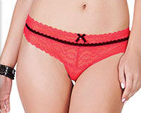 Penny Goddess Semi Sheer Low Waist Lace Thong.