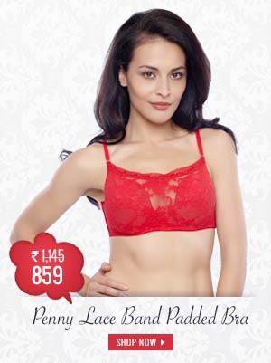 Penny Lace Band Padded Underwired Bra.