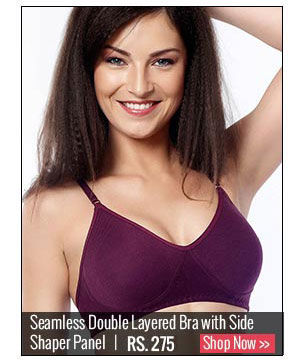 Coucou Seamless Double Layered Wine Bra with Side Shaper Panel.