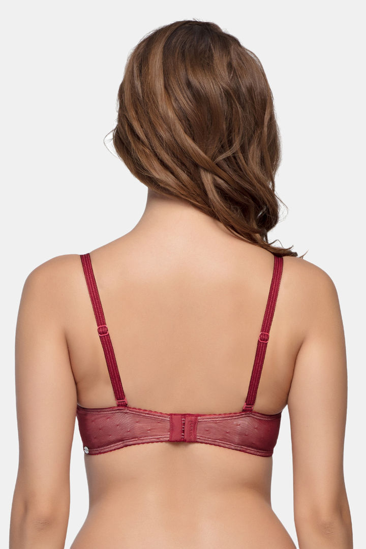 Enamor Padded Wirefree Lace Bra Chilli