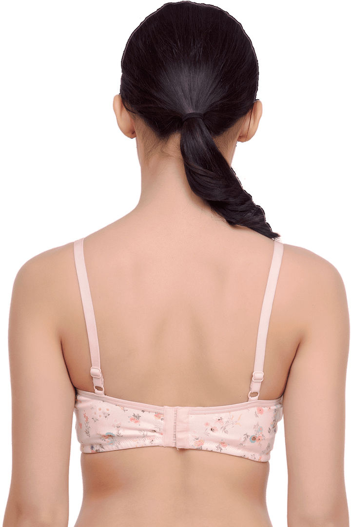 InnerSense Organic Cotton Double Layered Wirefree Cotton Lined Natural Lift Floral Print Bra