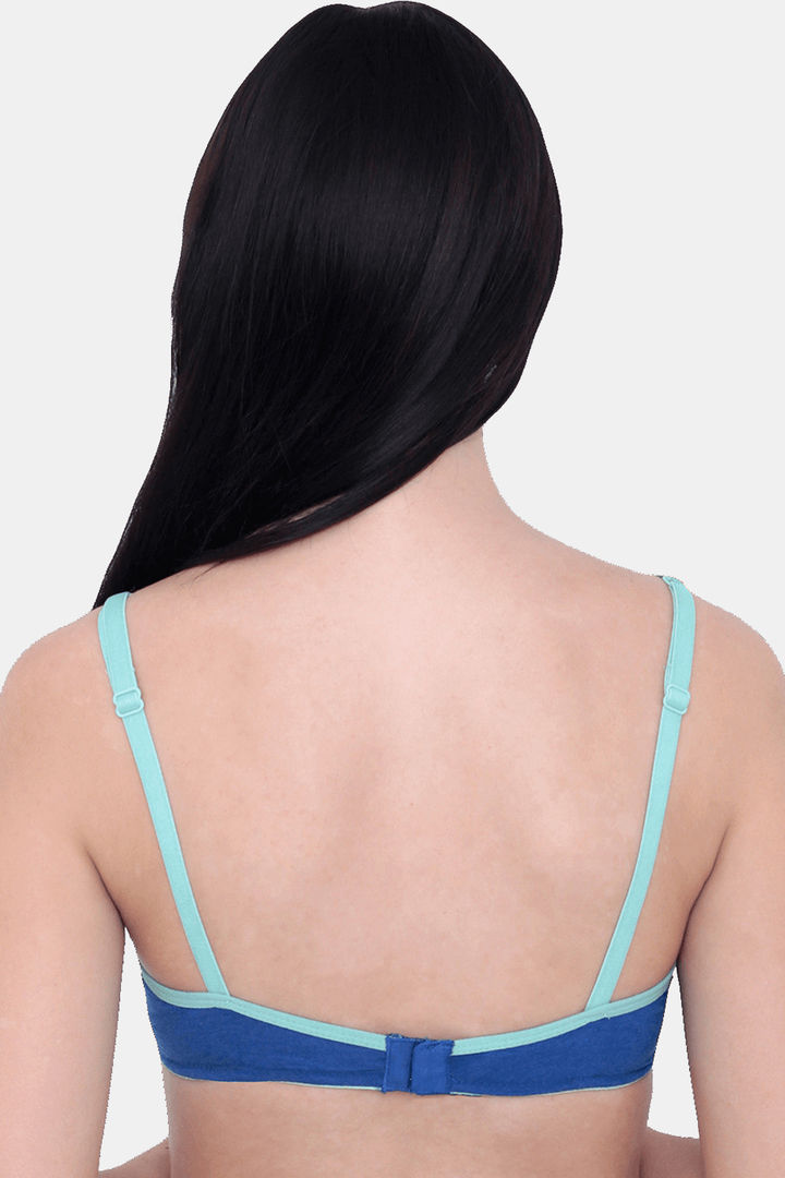 InnerSense Organic Cotton Double Layered Wirefree Unicup T Shirt Bra Royal Blue
