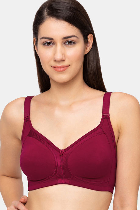 Full Coverage Minimiser Bra - Maroon 