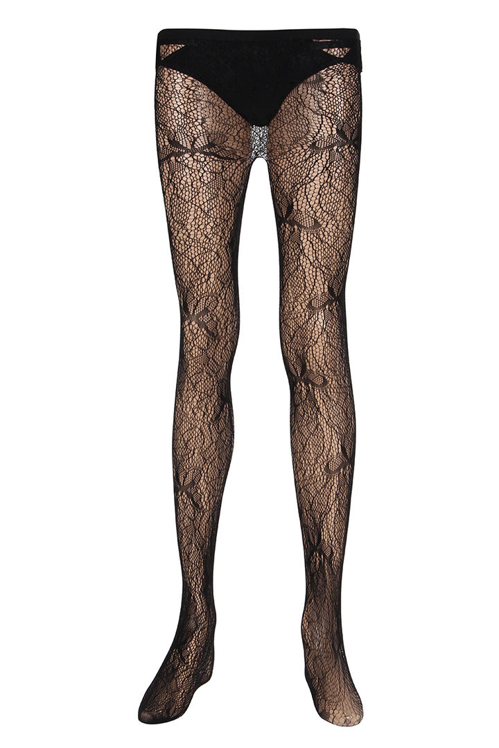 Zivame Spiral Patterned Mesh Stocking