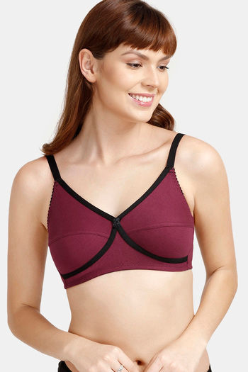 Rosaline All Day Comfort Full Coverage Crossover Style Bra- Maroon