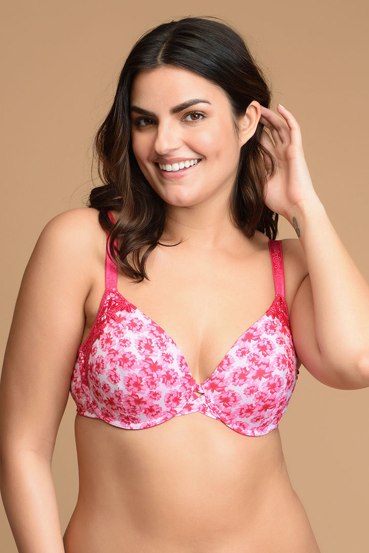 Zivame Fashion Print Padded Wired 3 4th Coverage T Shirt Bra