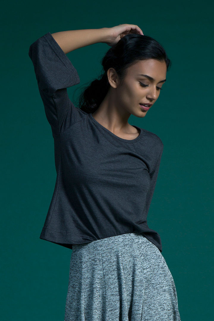 Zivame Urban Gypsy Solid Tee Gunmetal