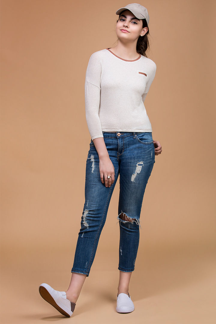 Zivame Marls and Neps High Low Top