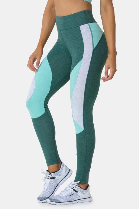 green exercise leggings