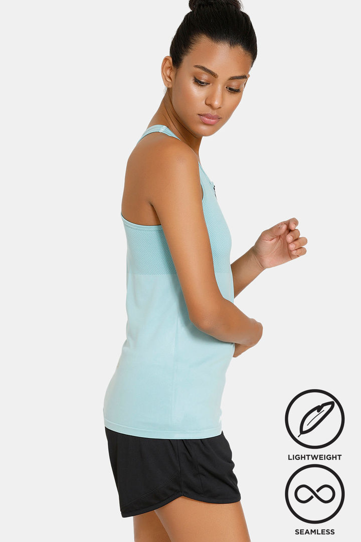 Zelocity Mint Green Kick Seamless Range Relaxed Fit Tank Top