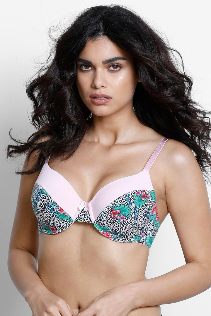 Zivame Floral Padded Wired 3 4th Coverage T Shirt Bra