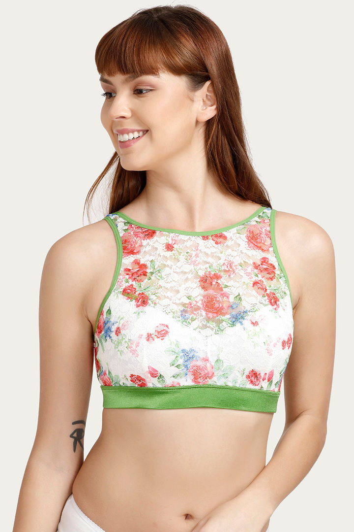 Zivame Floral Double Layered Non Wired Full Coverage Bralette