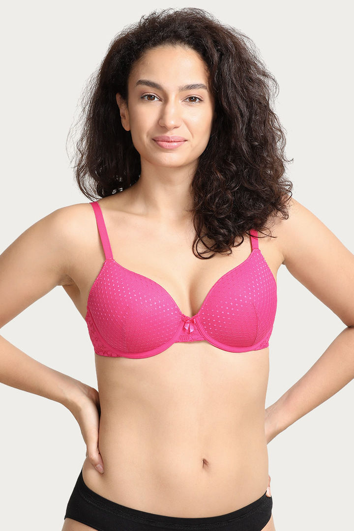 Zivame Flirty Pop Padded Wired Medium Coverage T Shirt Bra