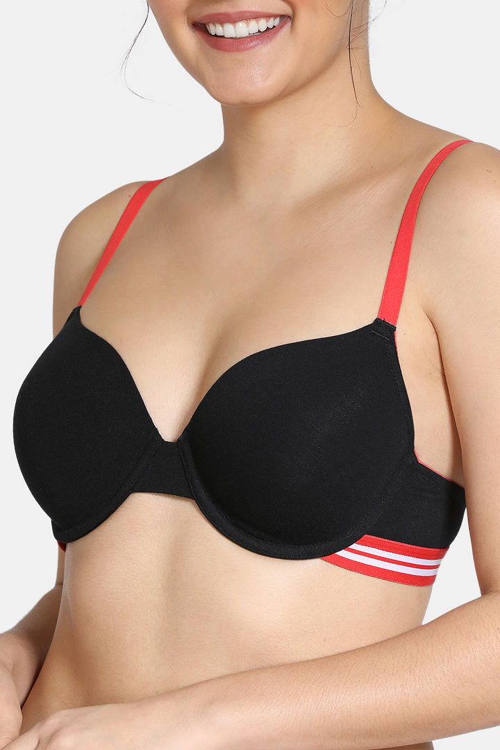 Zivame Sporty Twist Push Up Wired Medium Coverage Bra