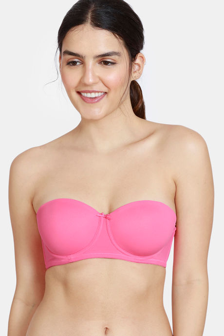 pink strapless bra