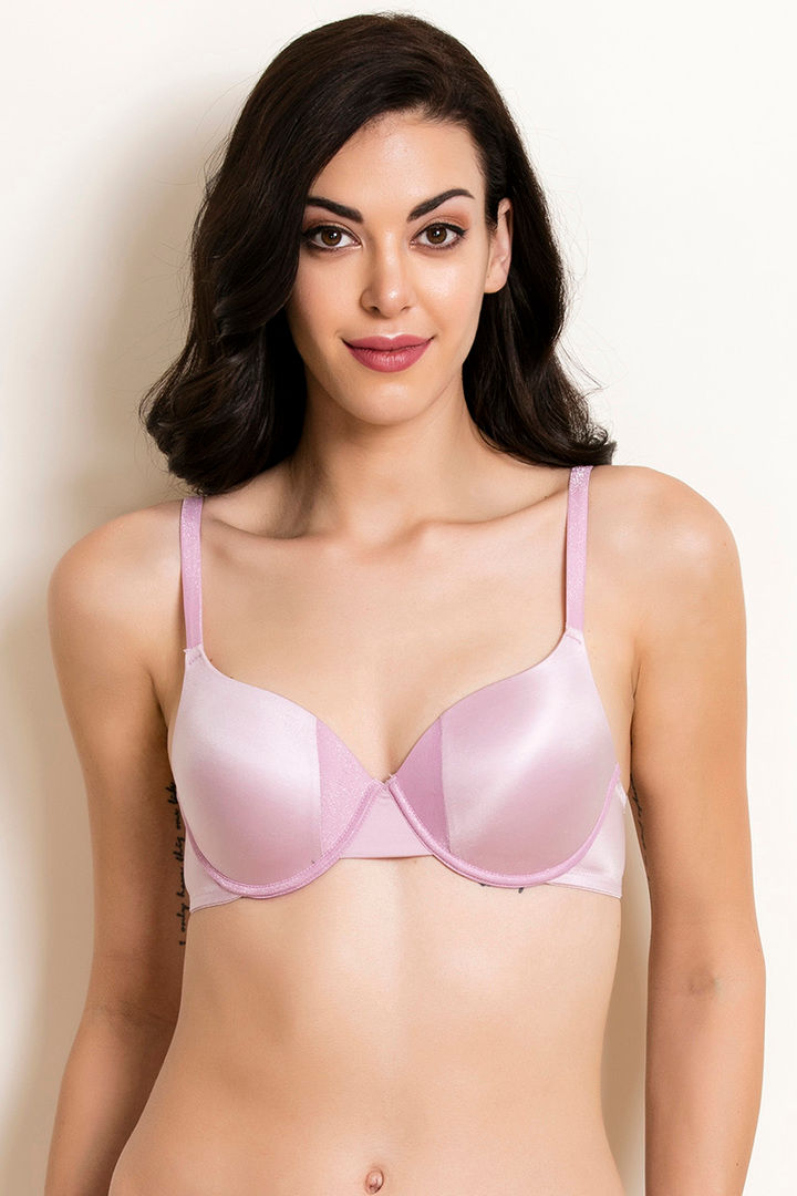 Zivame Shimmer N Shine Push Up Wired Medium Coverage T Shirt Bra