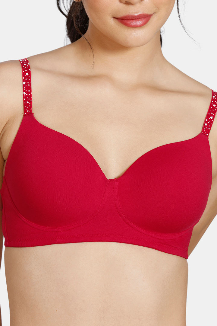 Zivame Star Strap Padded Non Wired 3 4th Coverage T Shirt Bra