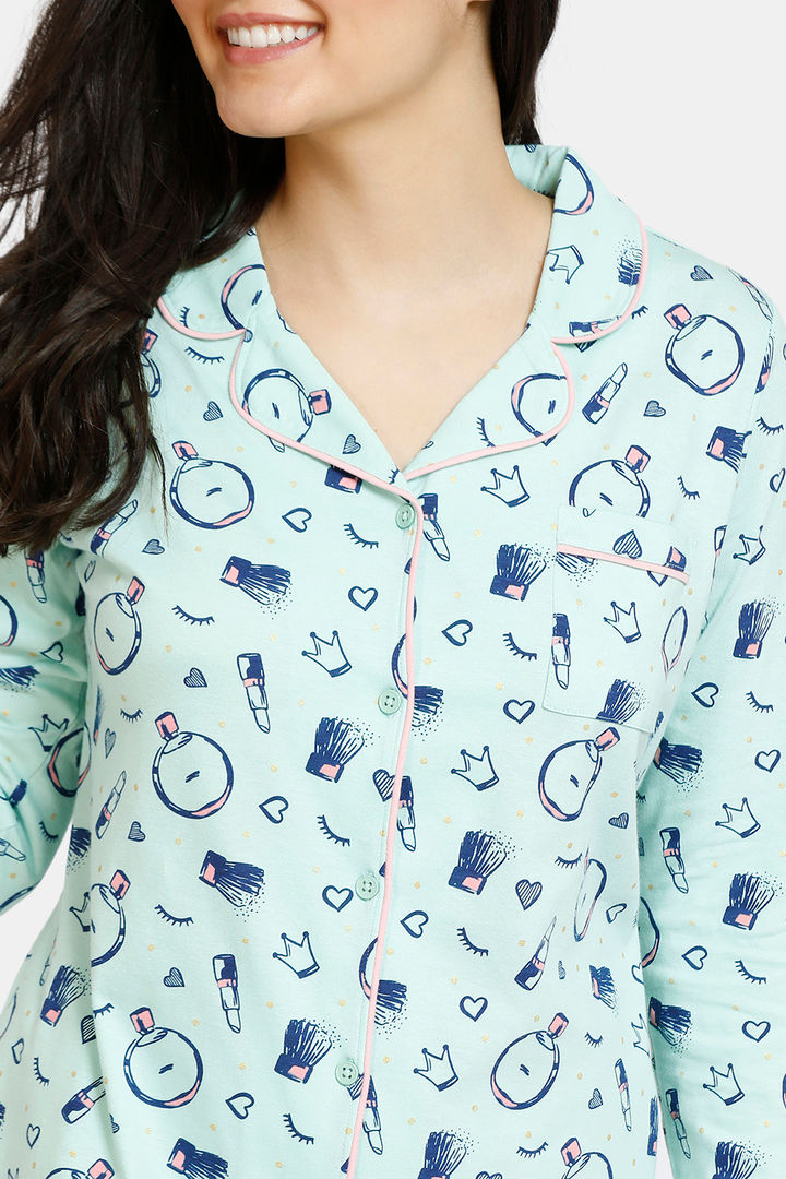 Zivame Slumber Chic Knit Cotton Pyjama Set