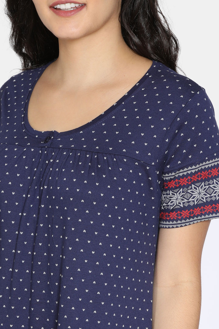Zivame Nordic Nights Cotton Full Length Nightdress