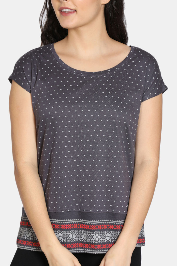 Zivame Nordic Nights Knit Cotton Sleep Top