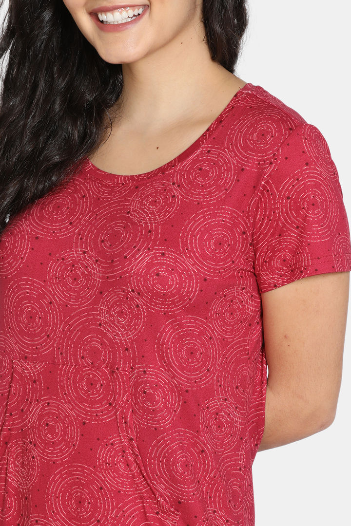 Zivame StarStruck Poly Knit Mid Calf Length Night Dress