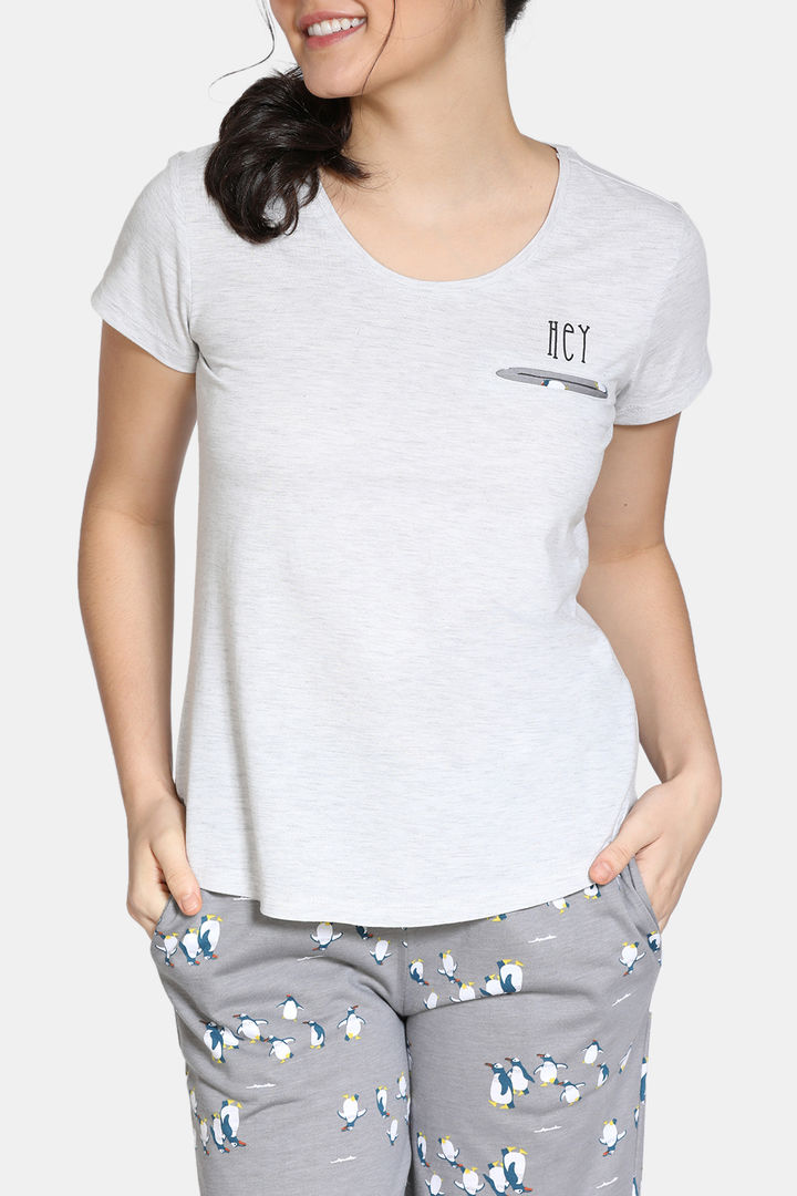 Zivame Arctic Wild Knit Cotton Blend Pyjama