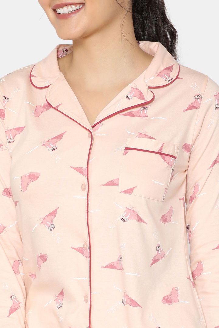 Zivame Arctic Wild Knit Cotton Top N Pyjama