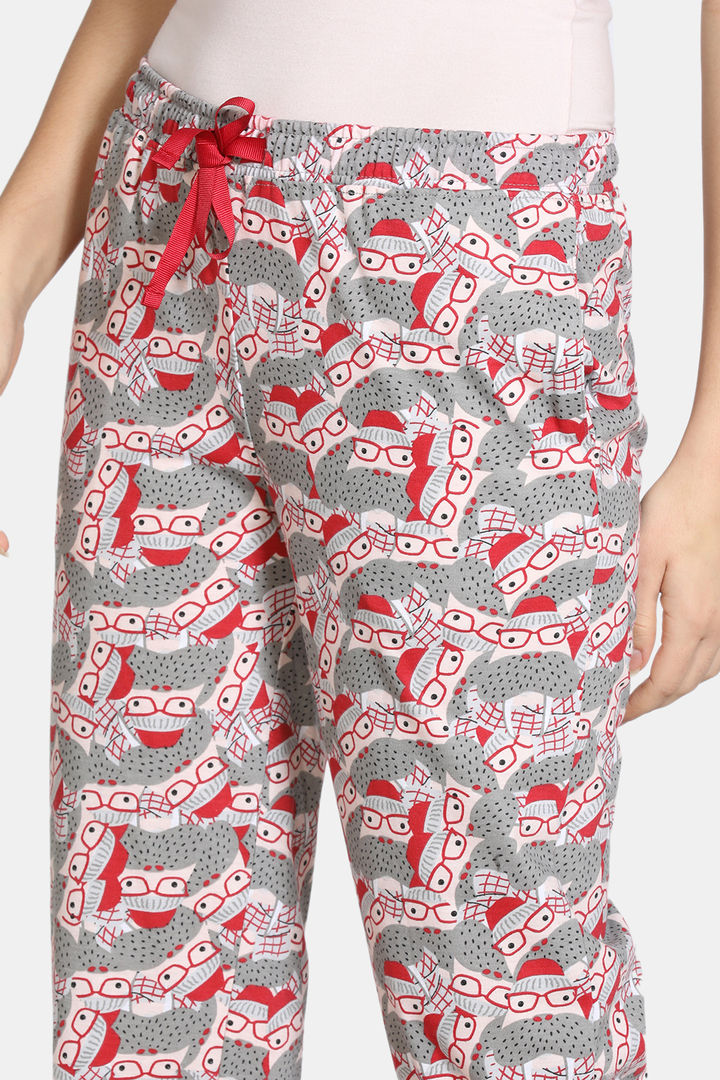 Zivame Arctic Wild Poly Knit Cotton Sleep Pyjama