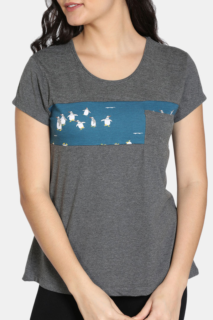 Zivame Arctic Wild Knit Cotton Sleep Top