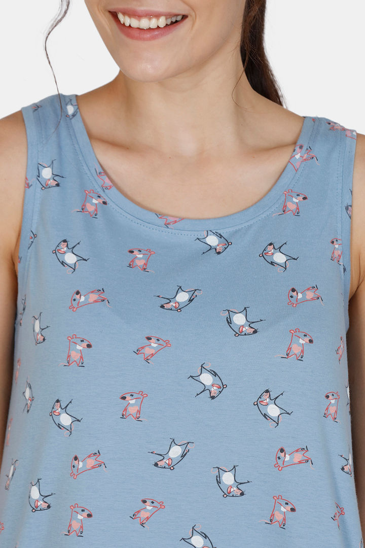 Zivame Sassy Mouse Cotton Knee Length Nightdress