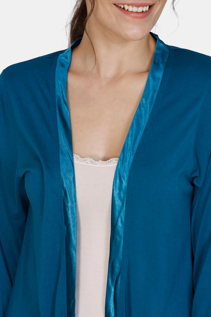 Zivame Matte Shine Viscose Jersey Mid Calf Length Shrug