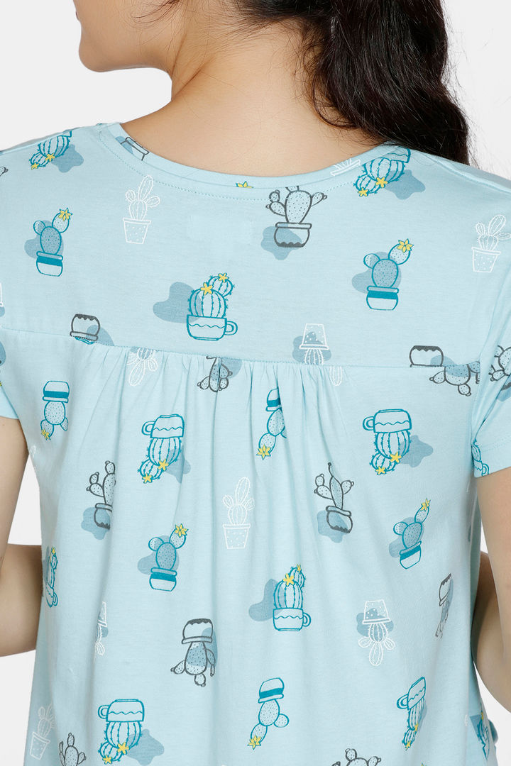 Zivame Texas Dreaming Cotton Knee Length Nightdress