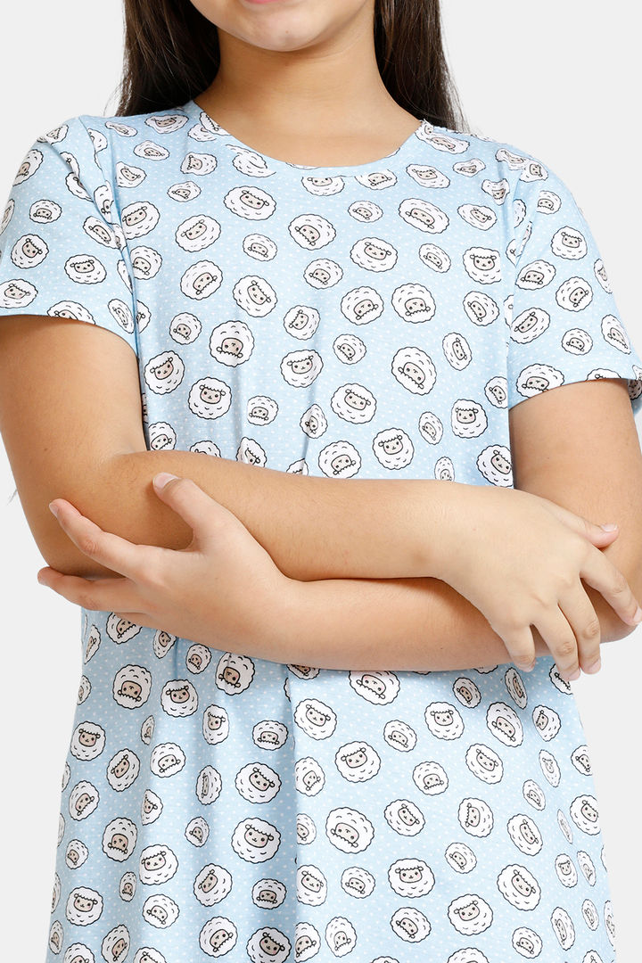 Zivame GRL Knit Cotton Knee Length Nightdress