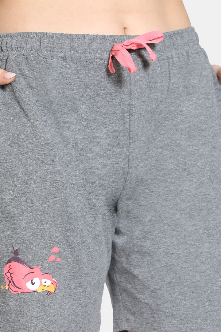 Zivame Bob Berry Cotton Shorts Set Charcoal