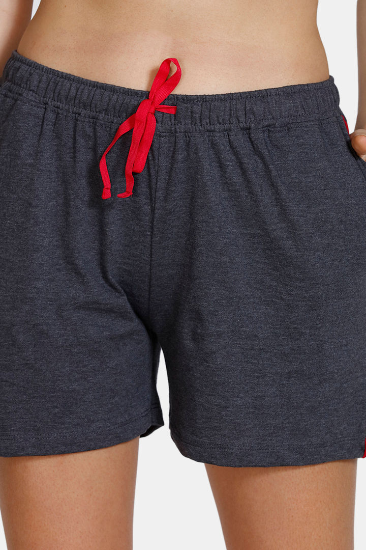 Zivame Bob Berry Knit Cotton Blend Shorts Set