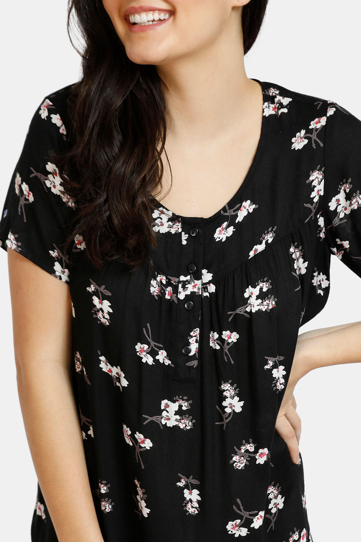 Zivame Rayon Printed Full Length Nightdress