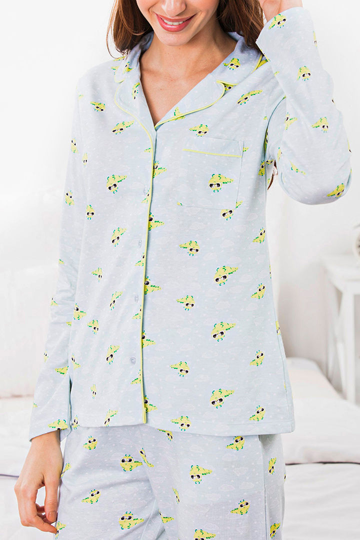 Zivame Love Bugs Knit Cotton Pyjama Set