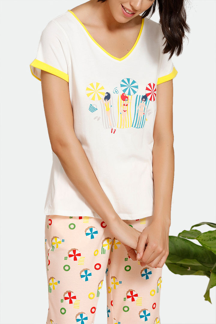 Zivame Beach Party Knit Cotton Pyjama