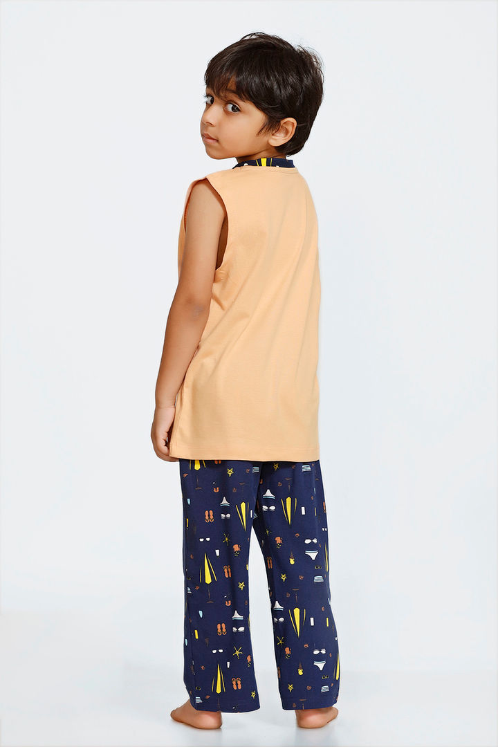 Zivame Beach Party Kids Unisex Butter Soft Poly Knit Pyjama
