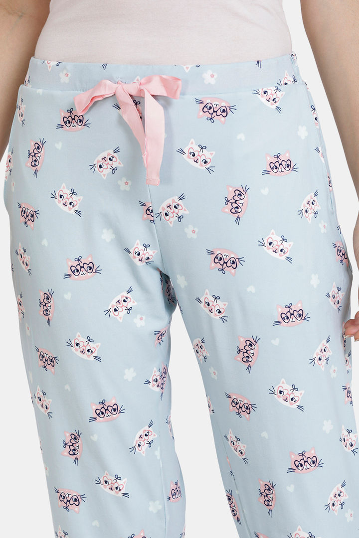 Zivame Paws Poly Knit Sleep Pyjama