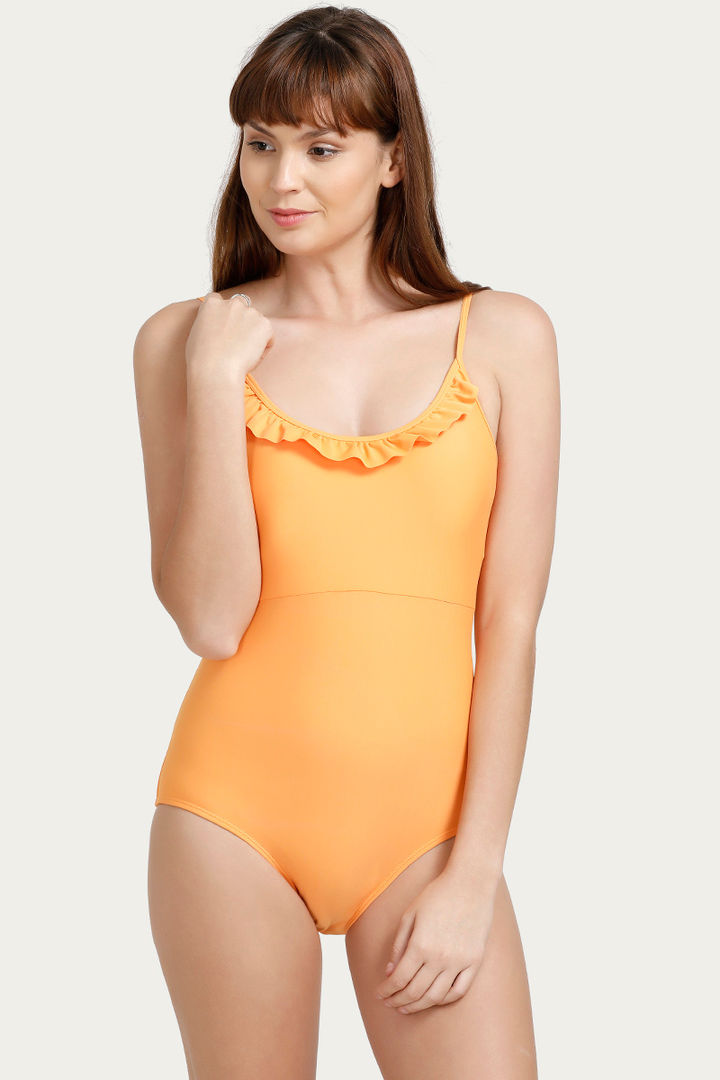Zivame Strappy Back Ruffled Swimsuit