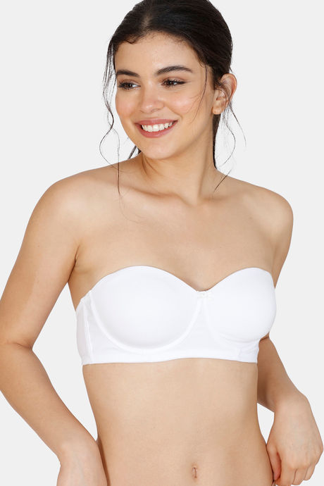 white strapless bra