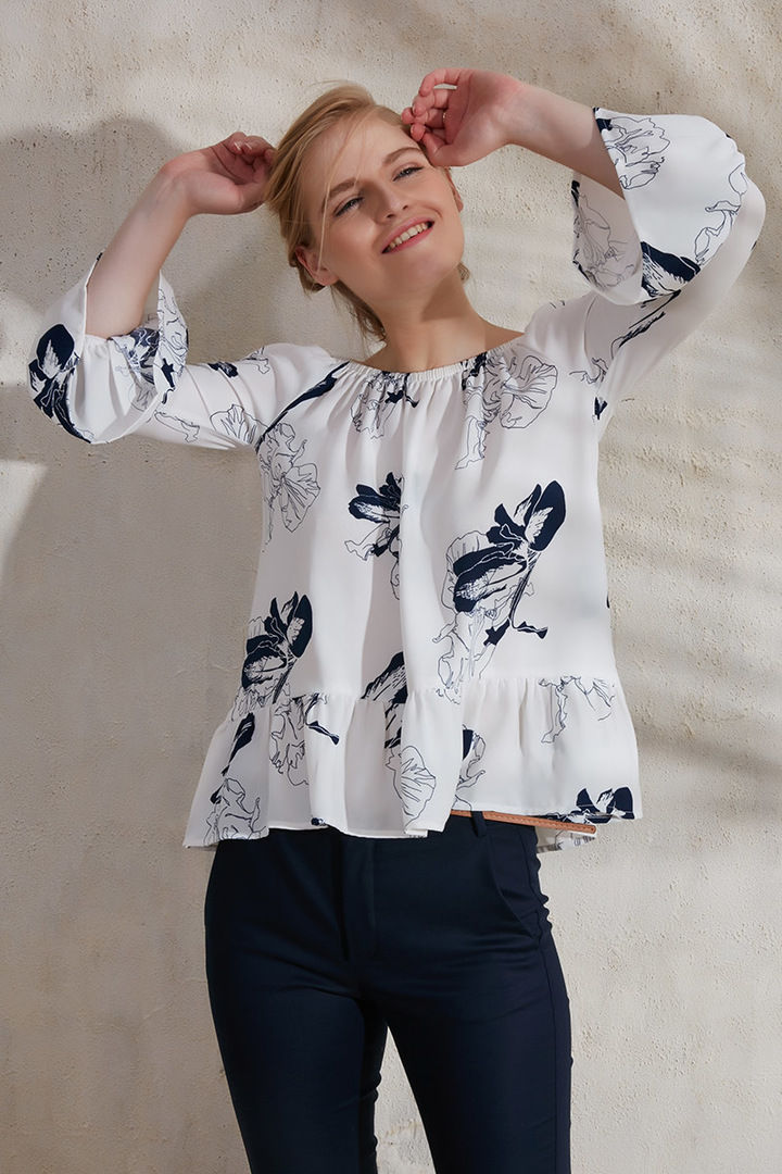 Zephyr Floral Printed Off Shoulder Top