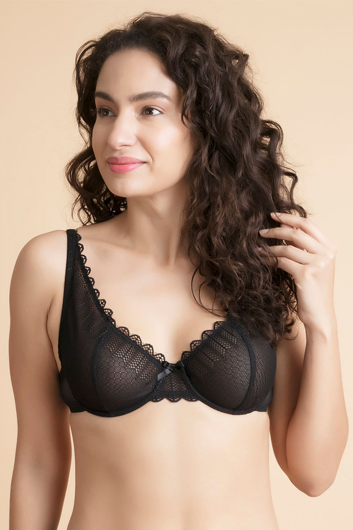 Zivame Tropical Lace Double Layered Wired 3 4th Coverage Lace Bra