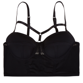 model image of Zivame Cage Neckline Longline Bra- Black