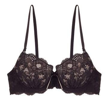 model image of Zivame Cuppa Contrast Gentle Pushup Bra- Skin n Black