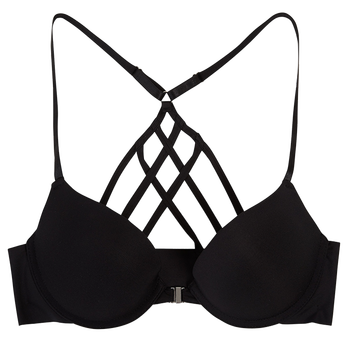 model image of Zivame Watch Your Back Front Open Gentle Pushup Bra-Black