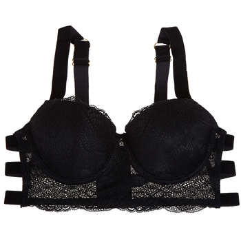 model image of Zivame All That Lace Longline Black Bra
