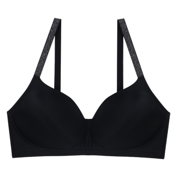 model image of Zivame Glitter Straps Radiance Smooth Padded Wirefree T-Shirt Bra- Black