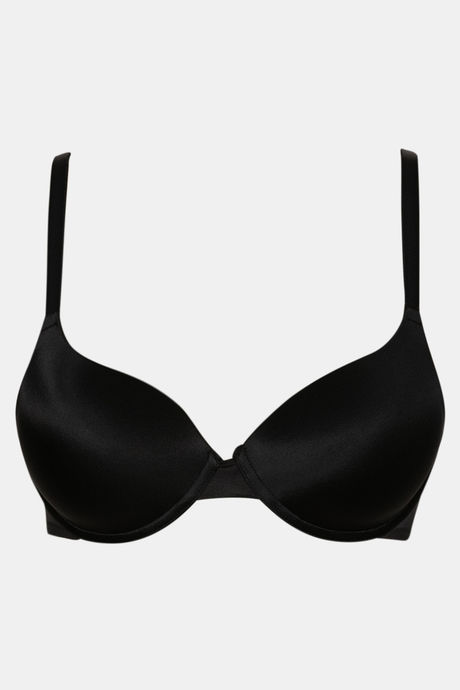 Zivame Soft n Sheen Moderate Lift Underwired T shirt Bra Black, Blacks